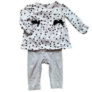 Carter’s Baby girl outfit Polka Dot Top & Leggings 2 piece set – 12 Months